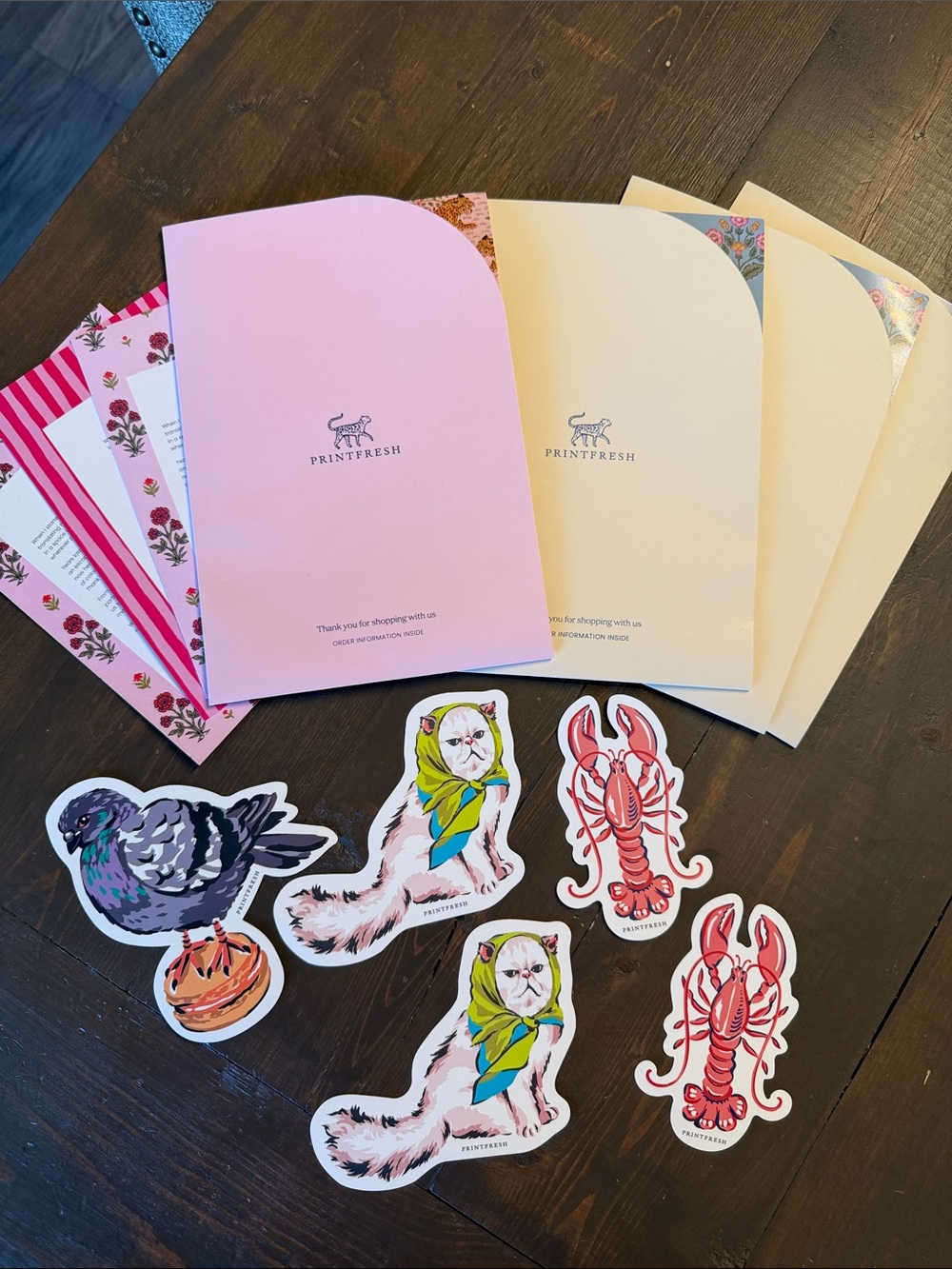 Printfresh Stickers & Envelope Sleeves 🐦 🦞 💐